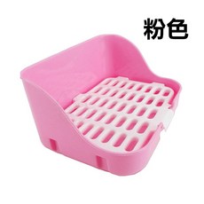 兔子四角便盆 - 方形 加高防噴尿, 粉色, 1個