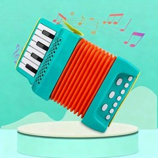 아코디언 장난감 악기 교육용 음악 실내 야외 놀이 선물 부모-자녀 상호작용 게임, Green