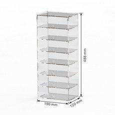 진열대 3단 수납 정리대 거치대 다층 스탠드, F. 7겹 투명 도어 190x120x488mm 높이