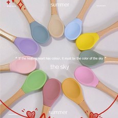 寵物陶瓷碗 餵食碗 喝水碗 防打翻 幼貓咪飯碗, 1個, 矽膠木柄勺一支【顏色隨機】