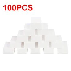 타일형 시공매트 20/50/100 팩 매직 스폰지 지우개 3 가지 유형의 흰색 멜라민 식기 세척 주방 욕실 사무실, 02 100PCS