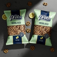 Pretzo 迷你蝴蝶餅 檸檬椒鹽風味 低脂餅乾, 125g, 2個