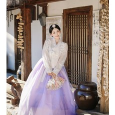퓨전 한복 스타일 철릭 원피스 생활 한복 허리 치마