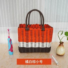 쿨러 피크닉 바구니 계란 손바구니 퀼트 블루 목욕 장바구니 가정용 대바구니, N. 와인 브라운 트럼펫