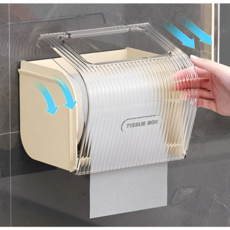 대형 무타공 완전 방수 화장실 휴지걸이 겸용 욕실 휴지케이스, 모던 옐로우, 1개