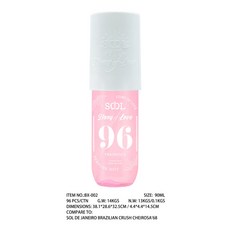 SOL 香水 裡約之夏 頭髮身體香氛噴霧 香草味, 1個, 粉色-90mll,見圖片