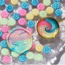 봉투 봉인 스탬프 왁스 알 초대장 혼합색상 100개 1팩, 1개, 13