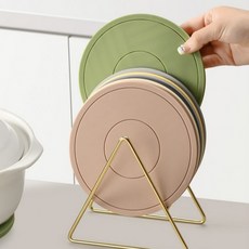 심플 냄비 받침대 실리콘 주방용품 받침 매트 손잡이 겸용 패드, 1개, 심플 냄비받침 1P_베이지