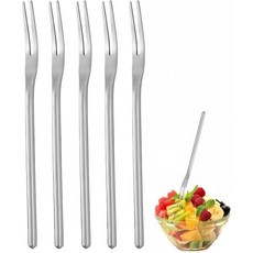 일본 직배송 루이치 과일 포크 디저트 5개 세트 스테인리스 스틸 케이크 긴 손잡이 세척 용이 과자 애피타이저 피크닉 레스토랑 사무실 가정용 총 길이 5.1인치 1