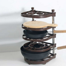 프라이팬 정리대 다용도 싱크대 후라이팬 냄비 정리대 보관함 꽂이 주방 하부장 선반, 화이트