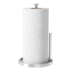 종이 타월 홀더 조리대 미끄럼 방지 베이스가 있는 스탠딩 롤 홀더 주방용 스테인리스 스틸 프리스탠딩 블랙, Silver, 실버