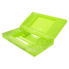 eXtremeRate NDSL 풀세트 커스텀 교체 키트 / 닌텐도 DS Lite DIY 세트 설치 도구 포함, 클리어 라임 그린