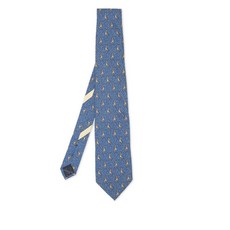 페라가모 중고 지라프 프린트 실크 넥타이