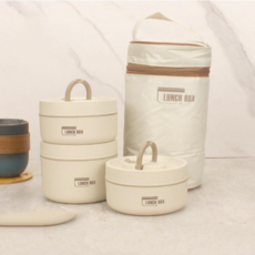 Realism Man 上班族不銹鋼飯盒 4 種 + 袋裝, 3pcs1460ml