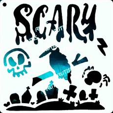 SCARY 蝶古巴特diy 簍空模板, 1個, ST-CU1-0078