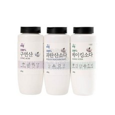 라잇뚜 구연산+베이킹소다+과탄산소다 3종세트 셔츠목때제거, 450g