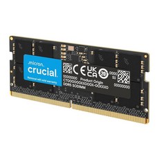 크루셜 Crucial RAM 32GB DDR5 4800MHz CL40 노트북 메모리 CT32G48C40S5 692055, 8GB
