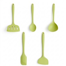 실리팟 국산 실리콘 조리도구세트, 1개, 그린, 5종