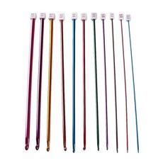 알루미늄 코바늘 색상의 뜨개질 바늘 러그얀 공예 직조 수공예 도구 키트, 1개