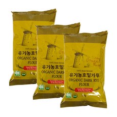 유기농 호밀가루, 1kg, 3개