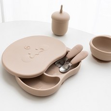 유아 실리콘 흡착식판 세트 (뚜껑포함)(택1), 1개