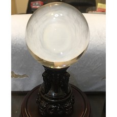 全美滿藍針天然白水晶全美球 全天然 81mm (可開立台灣鑑定所天然水晶證書), 1個