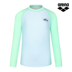 아레나 본사 공식 캠프아웃 아동 레저 래쉬가드 A3BB1BC02SBL