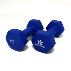 에코요기 네오프렌 논슬립 아령 _2개1세트 ( 1kg 1.5kg 2kg 3kg 4kg 5kg), 1세트, 블루 4kg x 2개