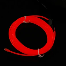 M 2M 3M 4M 5M 여러 가지 빛깔의 LED 스트립 조명 유연한 네온 불빛 EL 와이어 댄스 파티 분위기 장식 문자열 자동차, red, Wire control Plug