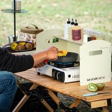 스토브 그리들 버너 바람막이 구이바다 가림막 감성 캠핑 폴딩 접이식 4단 휴대용 여행 피크닉 소품 용품, 1개