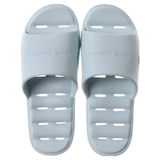 素色浴室排水拖鞋 防水止滑超柔軟室內居家EVA輕量拖鞋, 淺藍, 1個