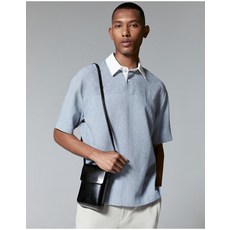 질스튜어트뉴욕 맨 [질스튜어트뉴욕] 블루 린넨 반팔 티셔츠 JNTS3C804B2 442363