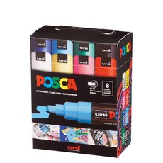 유니볼 포스카 8색 세트 8.0mm/PC-8K