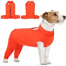 코이슨 강아지 회복 수트 뒷다리 슬리브 여성 및 남성 강아지용 핥기 방지 애완견 다리 상처 커버 스페이 치유 케어, X-Small, Orange