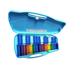 명창 실버스타 공명실로폰 27판 가방형(하늘색) 무지개 칼라음판, 1개, 하늘색