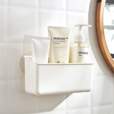 日式壁掛收納盒 免打孔無痕貼浴室置物架, 1個