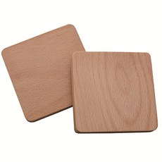 로고 받침 매트 나무 둥근 사각형 호두 머그잔 안경 8cm, 1 pcs, Beech square 1
