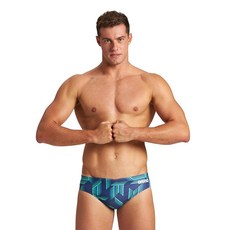 Arena 아레나 남아 및 남성용 퍼즐 수영 브리프 - 연습을 위한 스타일 수영복 캐주얼 또는 경기 네이비 소프트 그린 멀티100850