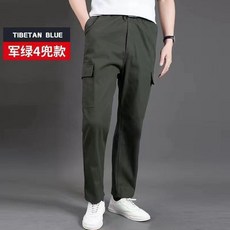 男款純棉勞保工裝 長袖工作服 立體版型 耐臟防燙, 1個, 軍綠581 單褲子 ,190 180-200斤
