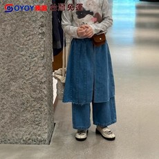 OY1 2025秋季新品 韓版假兩件 園寶童裝牛仔褲 潮流寶寶長褲