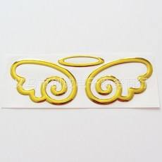 차량용 엠블럼 자동차 앰블럼 엠블렘 스티커 3D 메탈 장식 천사 발바닥, 천사 골드