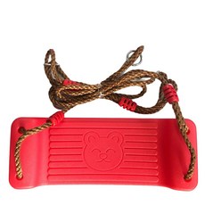 야외그네 두꺼운밧줄 안전한 설치 어린이 스윙체어 하늘색 핑크색 초록색 노란색 놀이터그네, 레드 베어 스윙 (로프로 강화), 1개