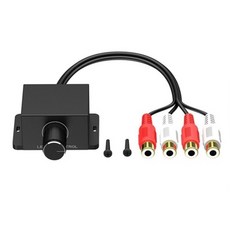 자동차 오디오 RCA 레벨 볼륨 조절기 - 프론트 앰프 전용 - 아날로그 다이얼 타입, 1개