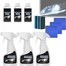 Homonth 헤드라이트 리퍼비시 키트 복원 광택제 황변 및 산화 제거 모든 차량의 투명도 소수성 광택 마감 복원(2세트), 3 sets
