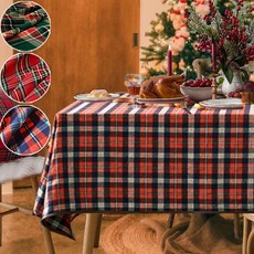 은꽃밴드 크리스마스 테이블보 체크 식탁보 덮개 사이즈 7종 (컷팅가능), 레드네이비, 4인(100*160cm)