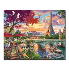 명화그리기 DIY 유화 세트 그림 액자 해바라기 아트홀릭, L121_블루밍 파리, 1개