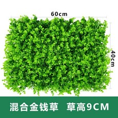臺灣出貨 仿真植物墻綠植背景墻 米蘭塑料假草坪門頭室內裝飾植物花墻草坪 3AN1, 混合金錢草-《超密》, 1個