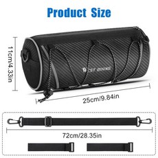 CABLE 케이블et 자전거 핸들바 백 2L 반사 디자인의 방수 옥스포드 전면 가방 탈착식 어깨끈 MTB 로드 투어링용 대용량 사이클링 보관 파우치, CABLE 케이블et 자전거 핸들바 백 2L, 반사 디