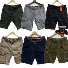 極度乾燥 Superdry Cargo 短褲 附腰帶 多口袋 重磅純棉 耐磨工作褲, 水洗深灰,L (W34), 1個