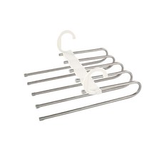 360度不鏽鋼折疊 - 多功能五合一S型褲子收納架, 1個